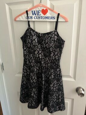 Speechless Black and Silver Sequin Strappy Dress